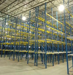 New teardrop warehouse pallet rack shelving installed in South Carolina.