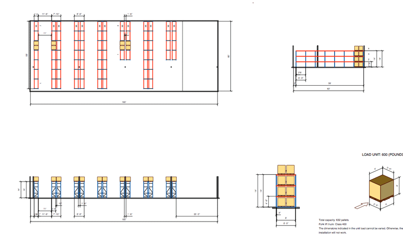 Pallet Rack Layout for Victory Packaging