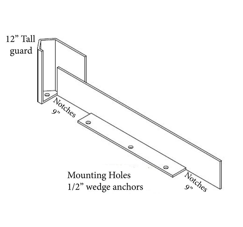 Dimensions of tall guard Aisle Rack Protectors