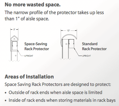 Narrow Profile End Rack Protector diagram