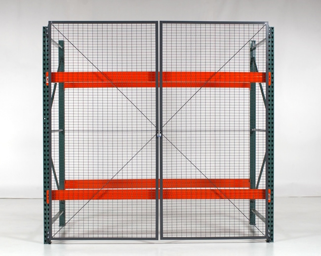 Pallet Rack Enclosure with Hinged Doors