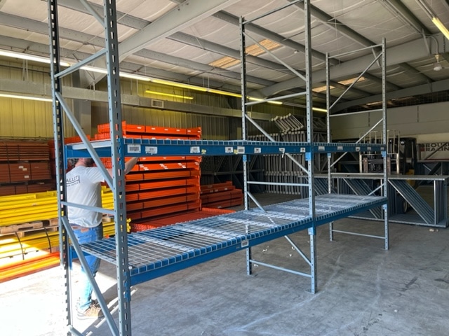 Used keystone style pallet rack uprights and beams.
