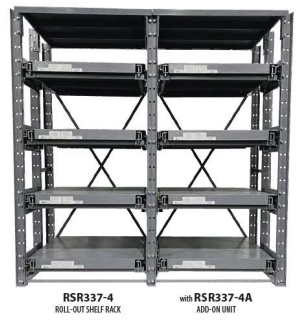 Roll Out Shelf Rack Starter and Add-On Unit from Meco Omaha
