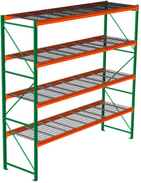 Used Slotted Starter Section with 4 Shelf Levels